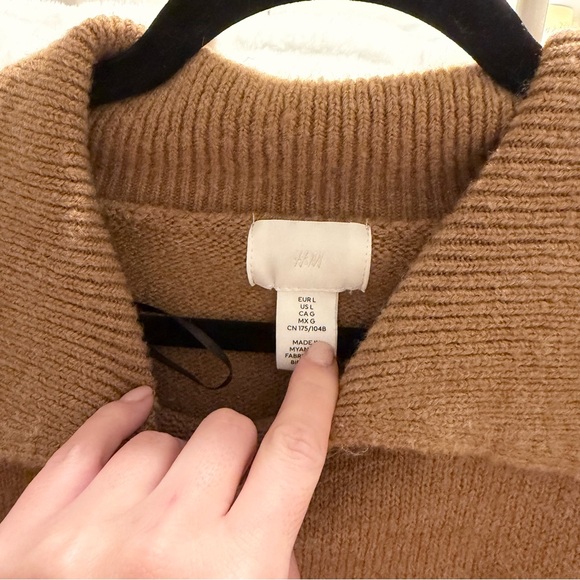 H&M sweater with collar dark beige - Picture 7 of 9